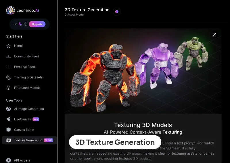 Leonardo AI Review: 3D Texture Generation